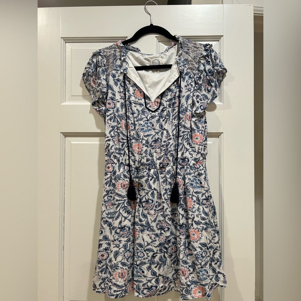 Floral Print Dress with Tassel Detail